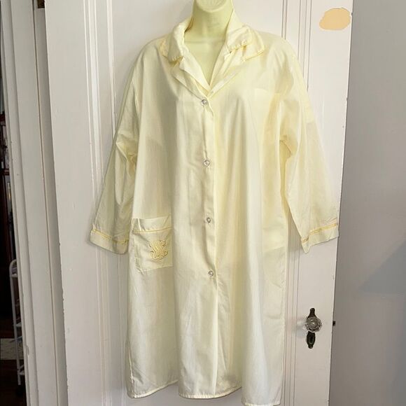 Vintage Bel-Aire Stylecraft Lingerie light yellow pajama top & robe - Picture 1 of 11